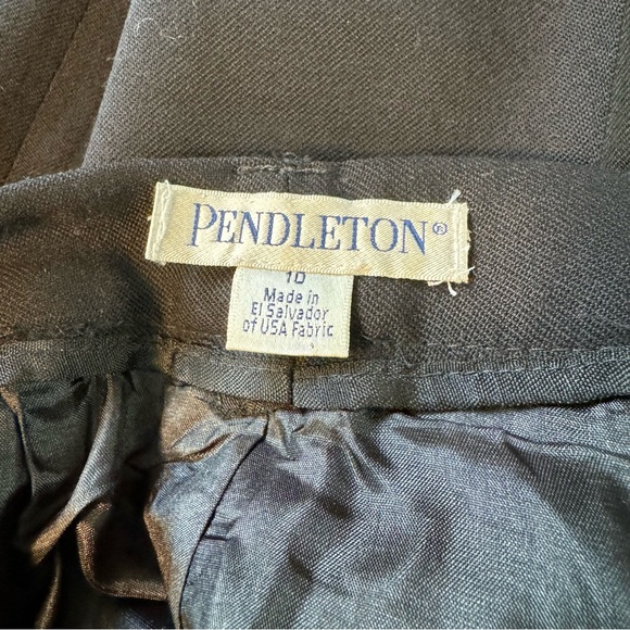 Pendleton Size 10 Black Lined 100% Virgin Wool Trousers Dress Pants - Picture 6 of 8